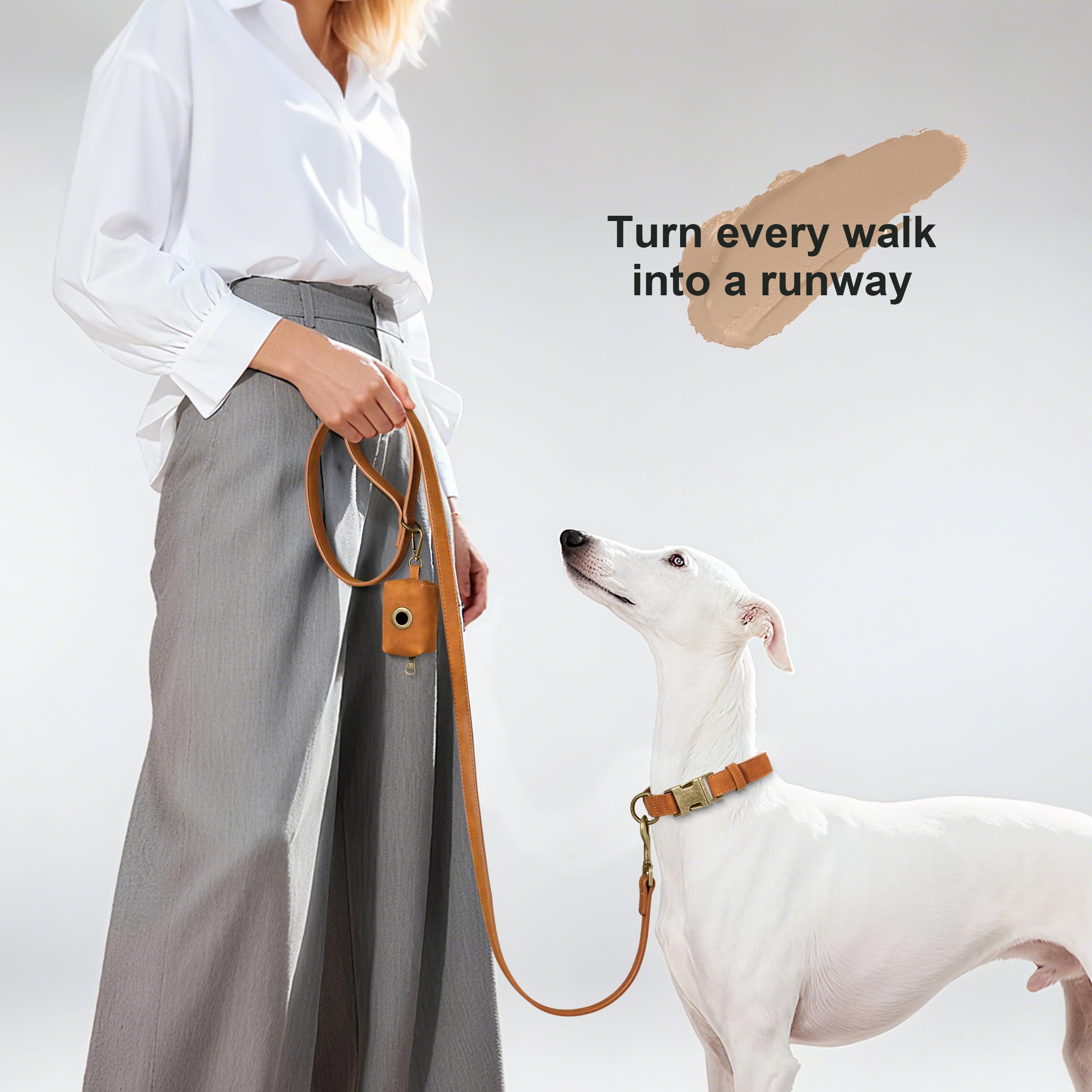 Didog easy-clean PU leather collar resists dirt and wipes clean after outdoor play