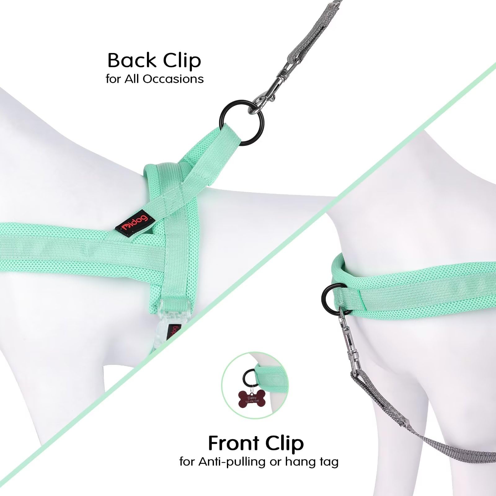 Didog Easy-on chest buckle enables quick wear and removal