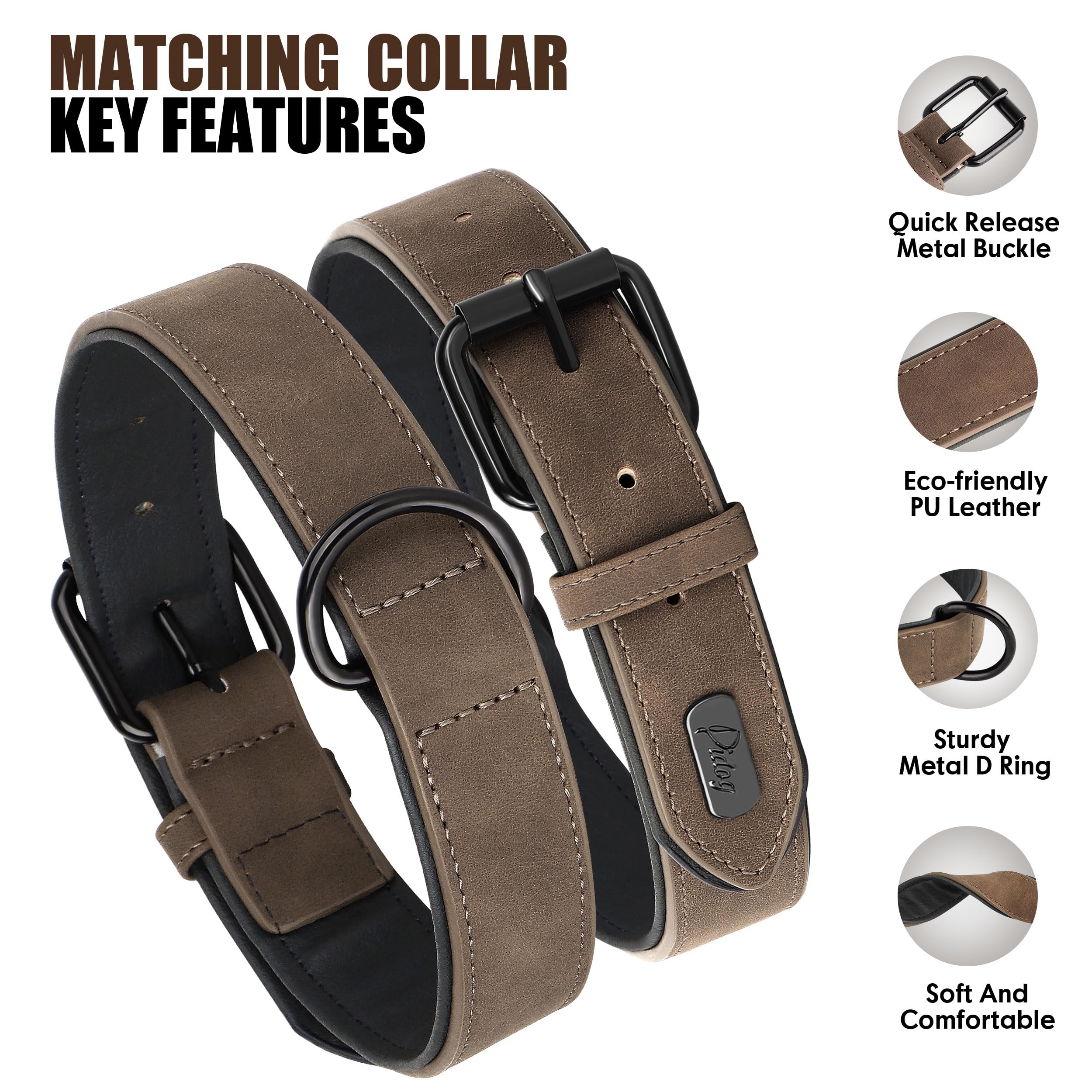 Didog metal buckle adjustable collar for secure fit