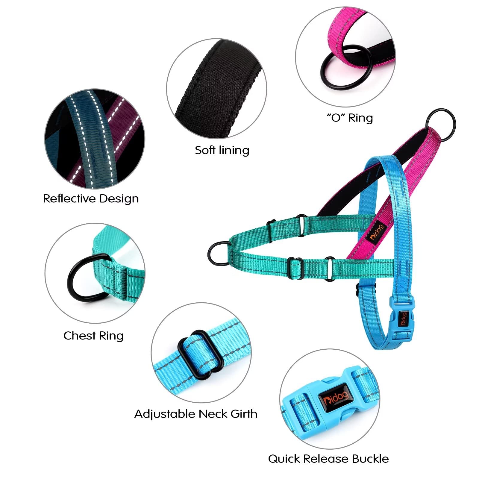 Didog No Pull Harness back D-ring for casual walks and adventures