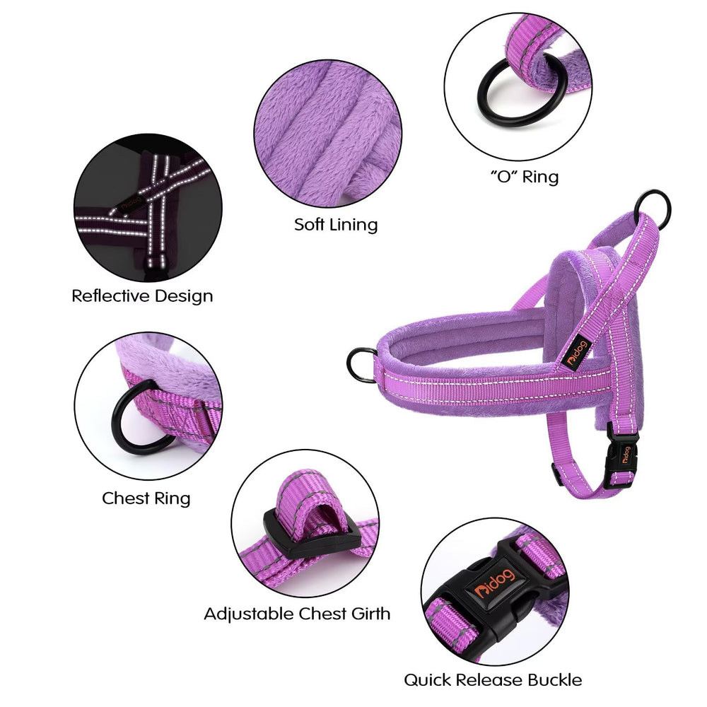 Didog harness front D-ring for no-pull control during walks