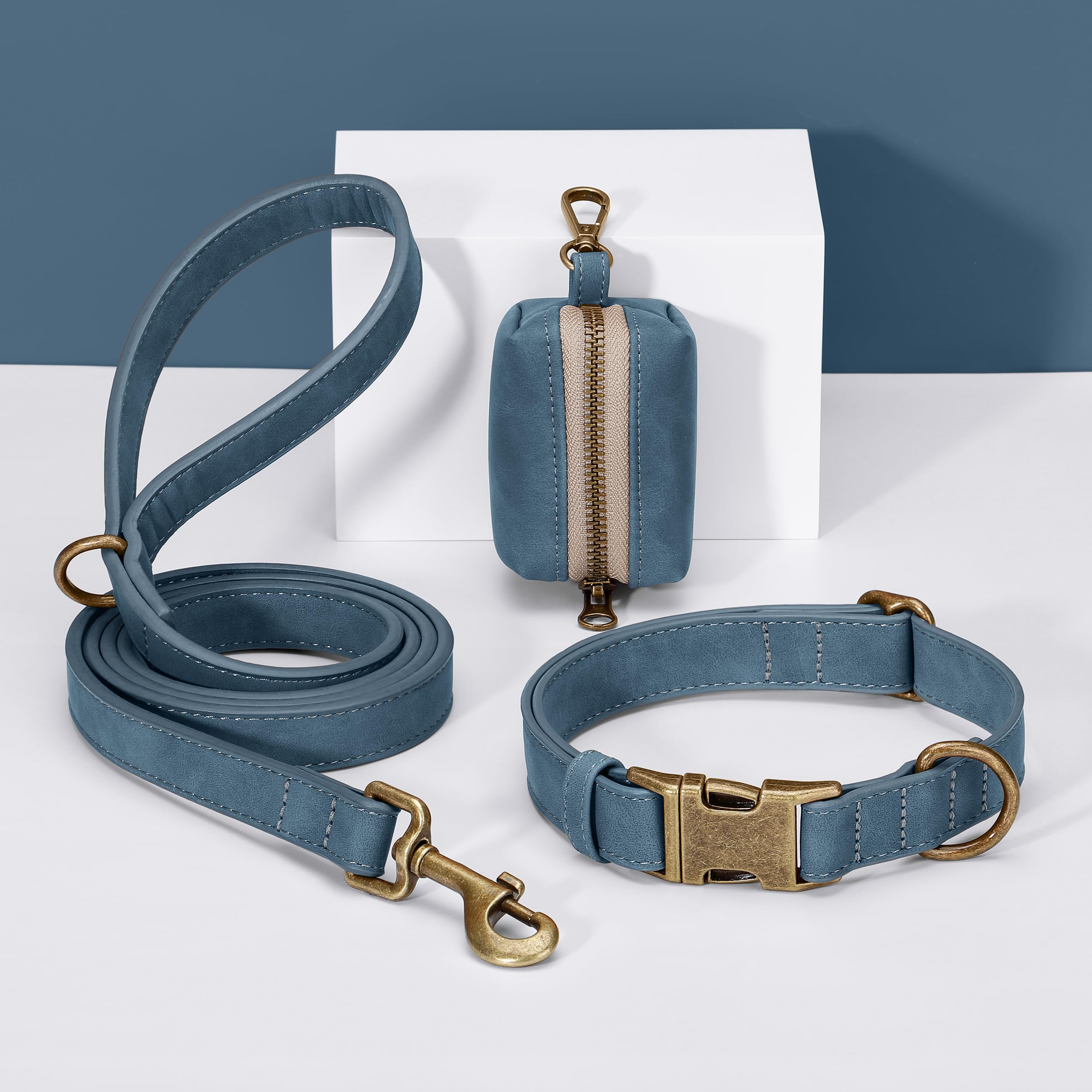 Didog soft leather dog collar wipe clean surface simplifies post walk cleanup