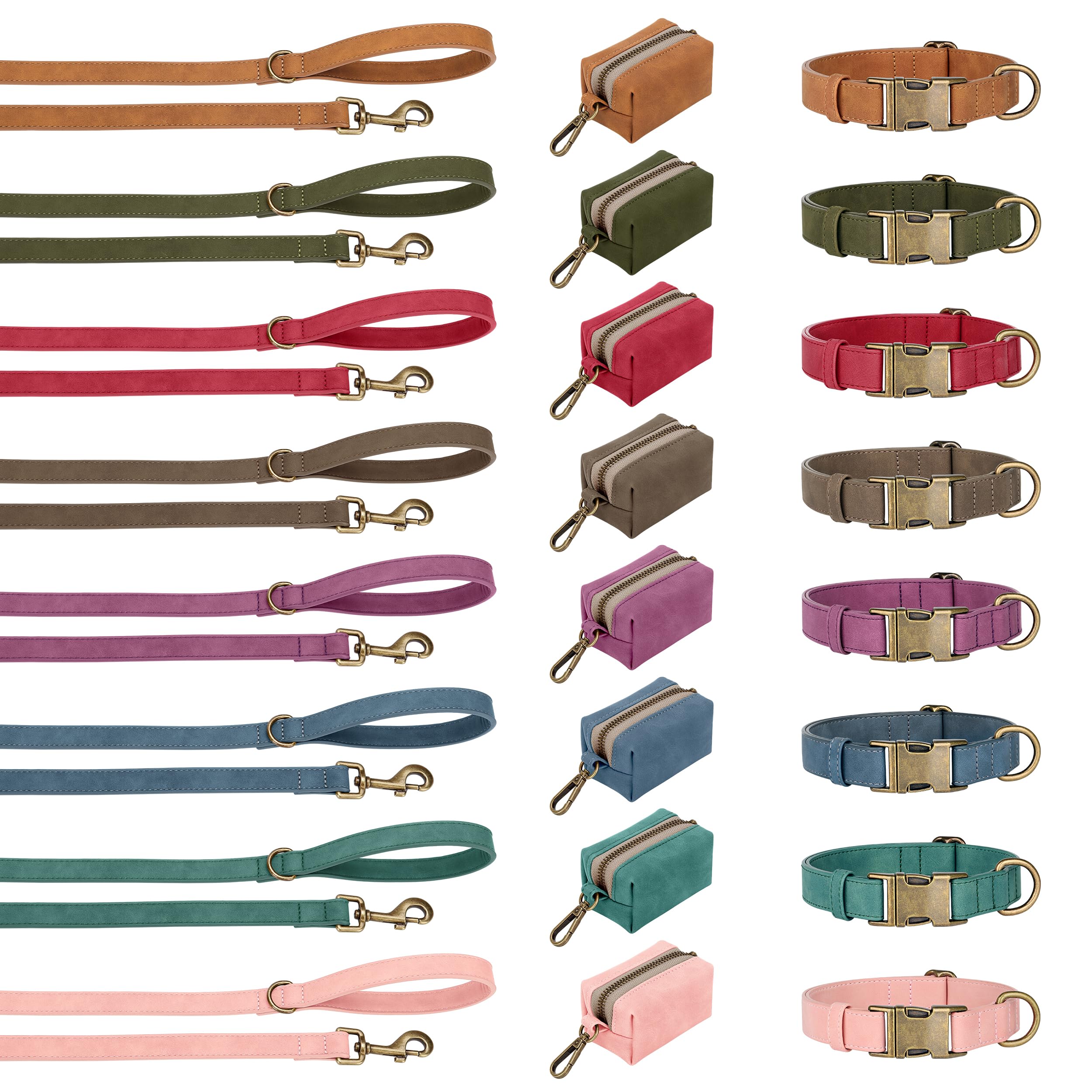 Didog soft PU leather collar blue durability-closeup, sturdy construction for active pets.
