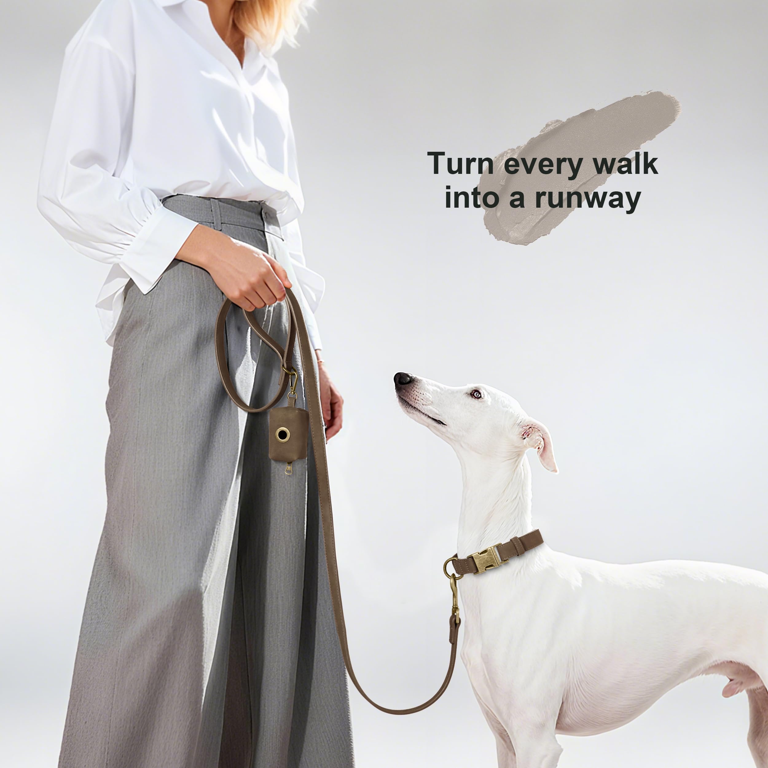 Didog adjustable collar brown close-up ensures comfortable fit across growth or movement
