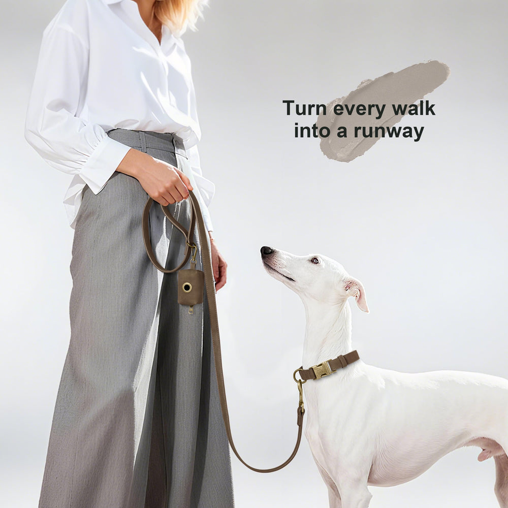Didog adjustable collar brown close-up ensures comfortable fit across growth or movement