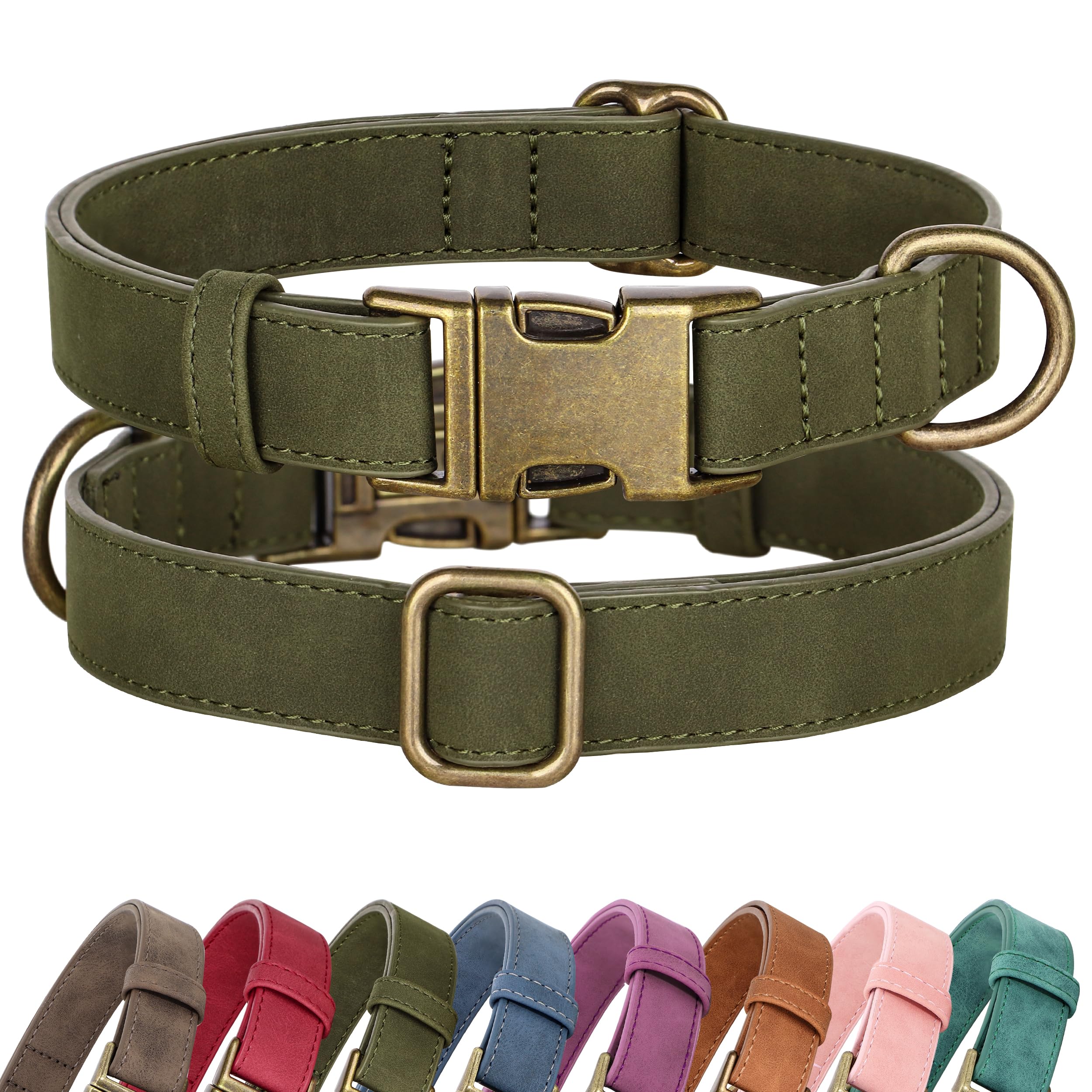 Didog soft PU leather dog collar closeup—smooth texture for comfortable all-day wear.