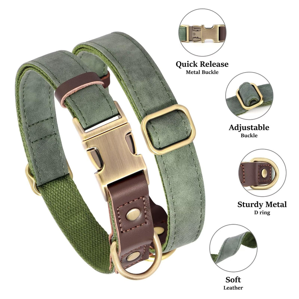 Didog green collar soft nylon lining closeup emphasizes skin-friendly comfort for all-day wear.