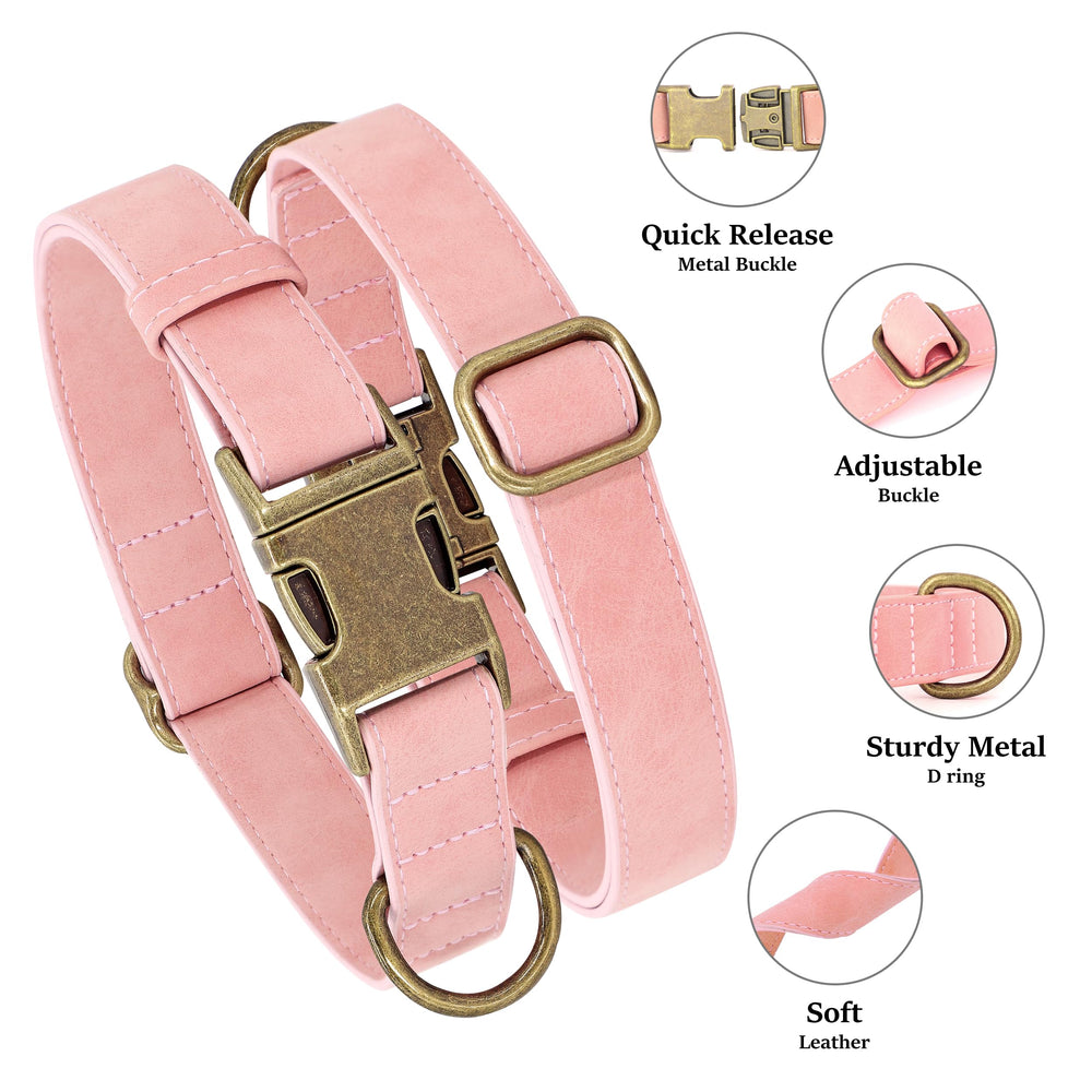 Didog pink collar quick-release clasp for easy on/off