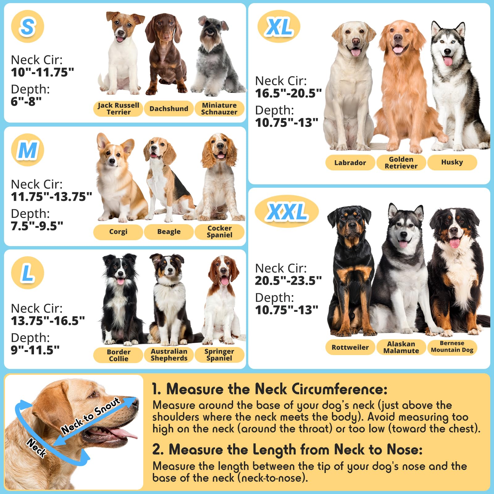 Con Didopet cono, acolchado suave en el cuello para mayor comodidad