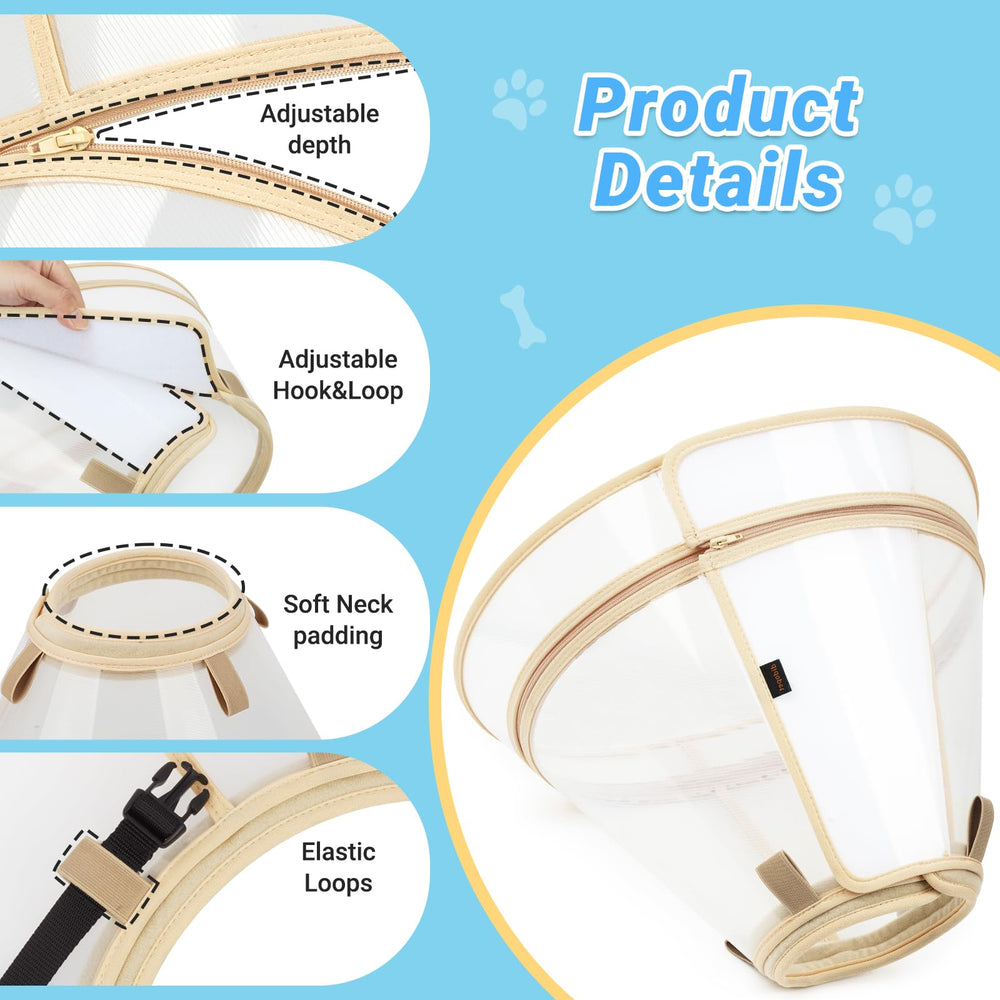 Didopet dog cone soft-padding adds comfort, preventing rubbing while your dog rests.