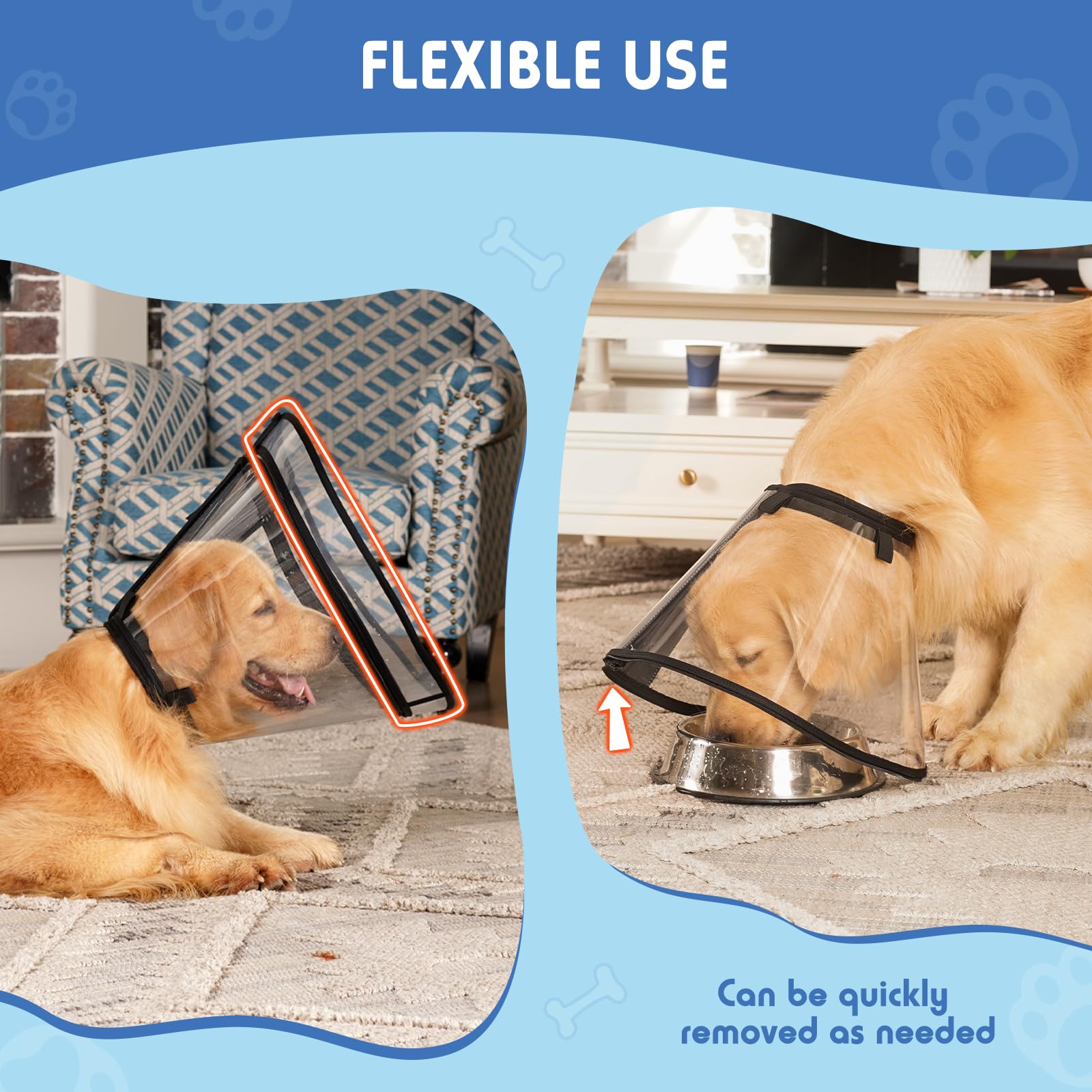 Didopet dog cone soft padding provides skin-friendly comfort during healing