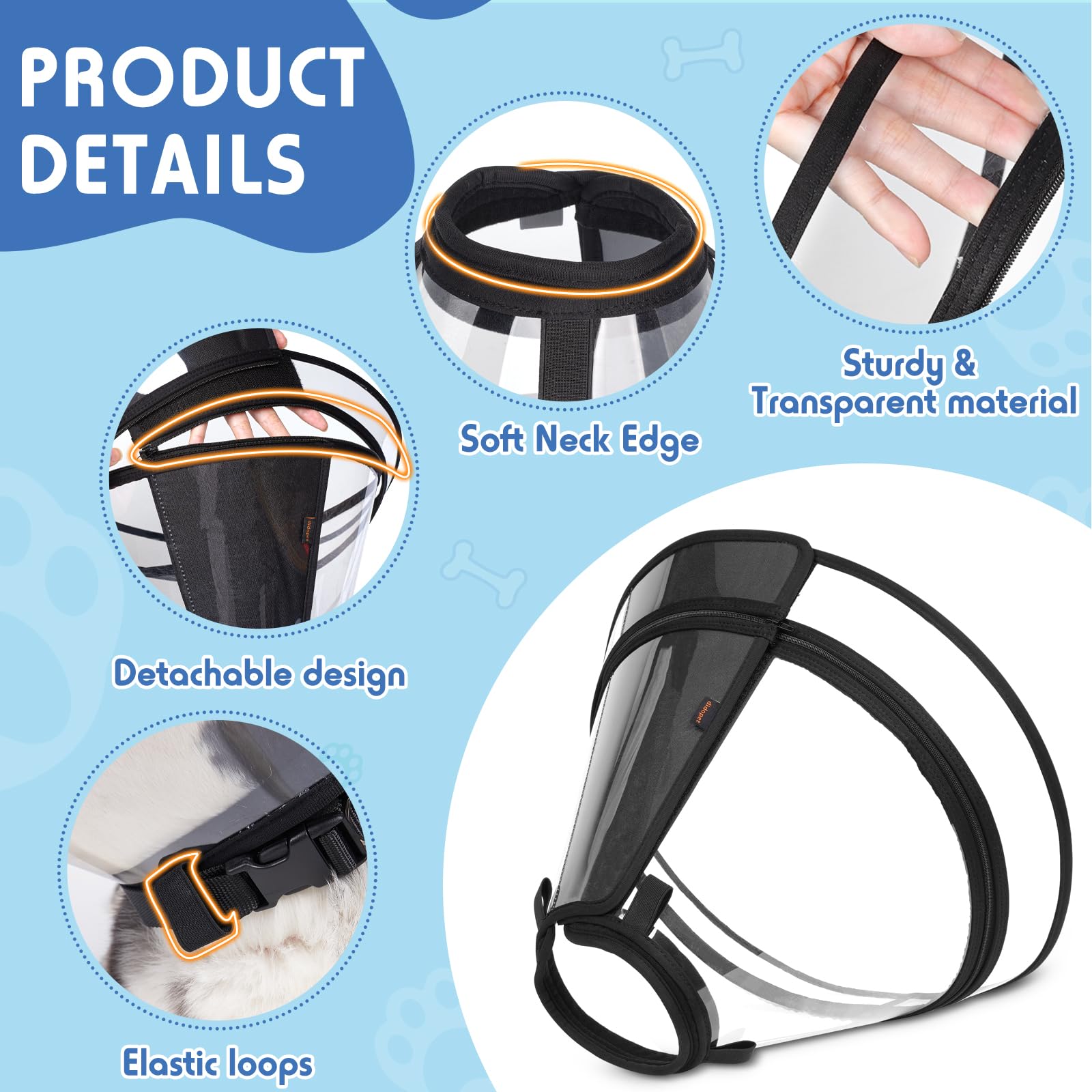 Didopet XL-Long removable shield inside view enabling eating and drinking