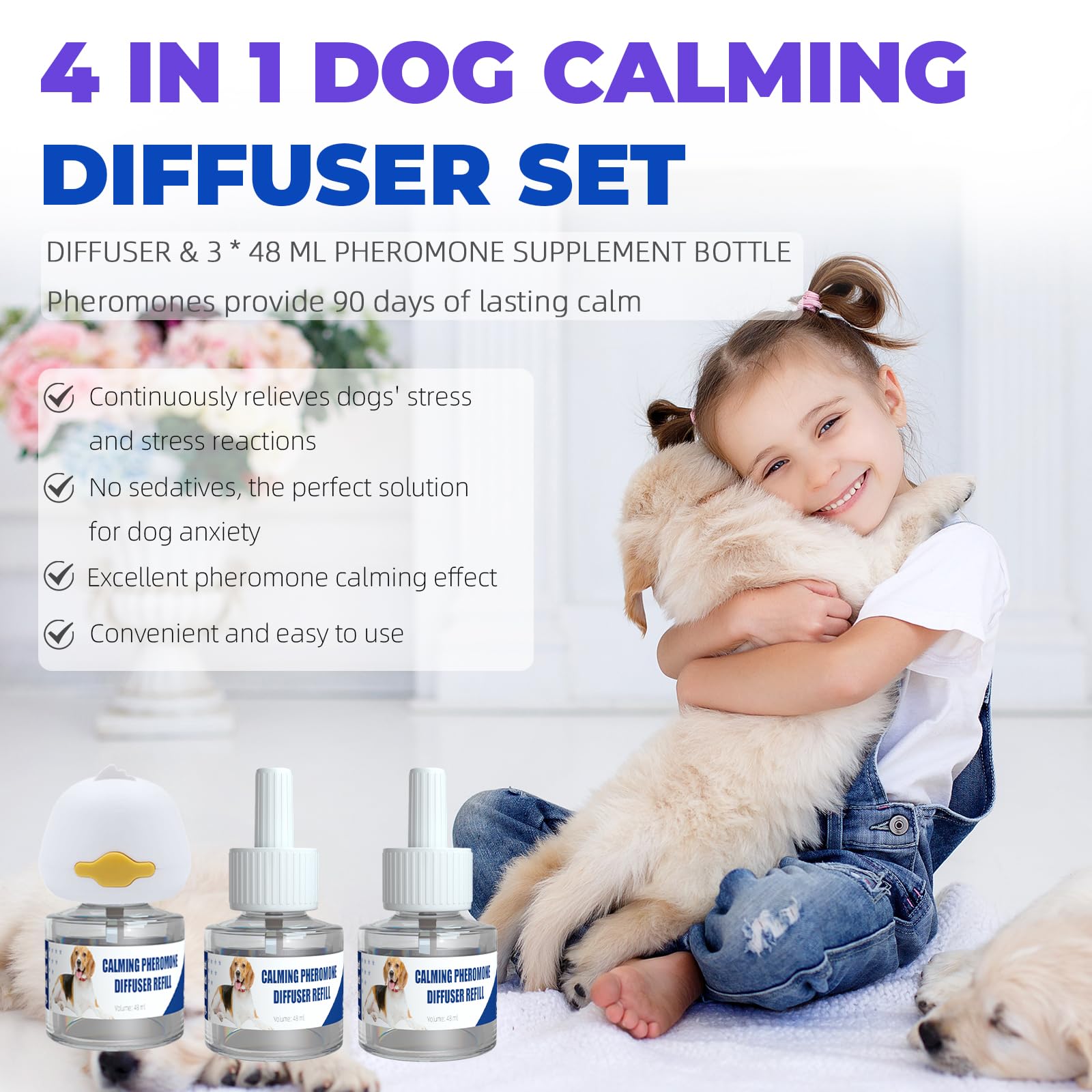 Die-matic dog calming diffuser closeup highlighting the diffuser and calming diffusion surface for smoother operation