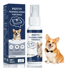 Die-matic potty-spray bottle ready for indoor training.