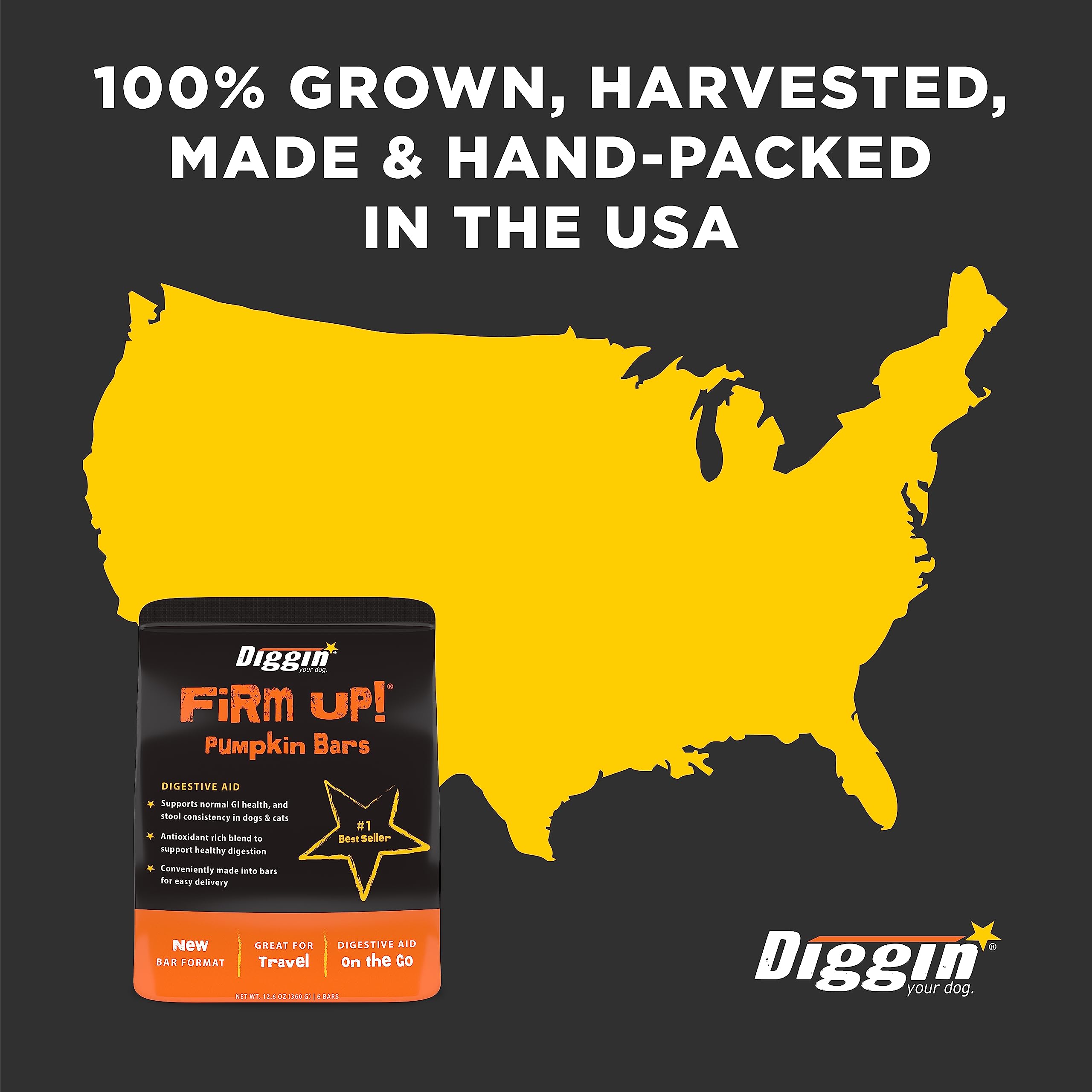 Diggin' Your Dog Firm Up Bars break-apart serving suggested feeding method