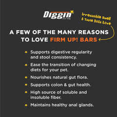 Diggin' Your Dog Firm Up Bars unopened pack ready for on-the-go use