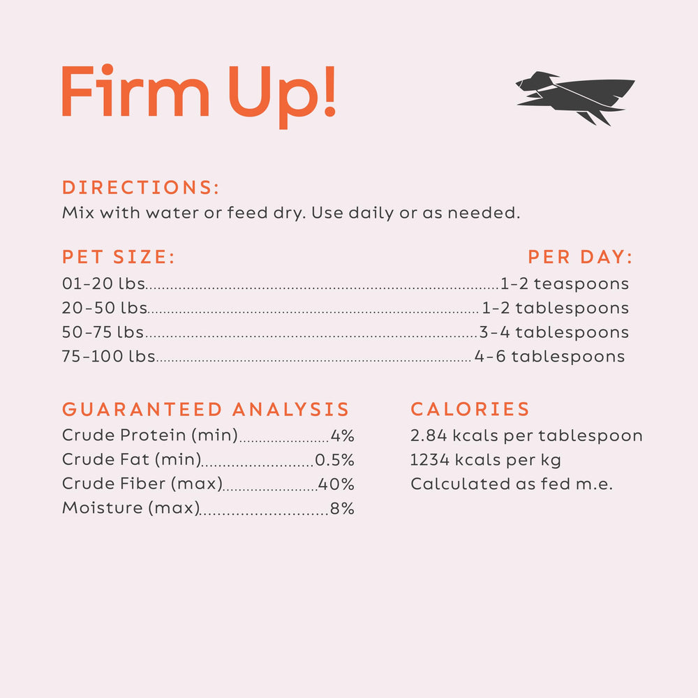 Diggin' Your Dog Firm Up supports USA-sourced ingredients visualization.