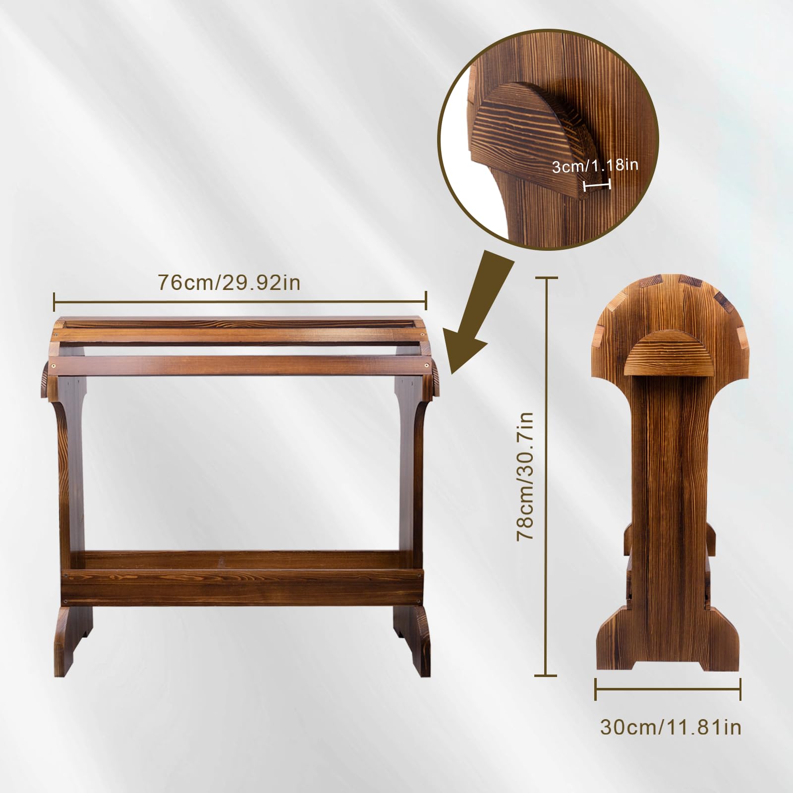 DigNew large wood saddle stand provides sturdy support for larger saddles.