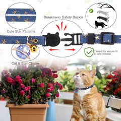 DILLYBUD adjustable cat collar 8 to 12 inches fits most cats securely.
