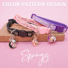 DILLYBUD removable bells-charms collar adds charm while helping locate your cat.