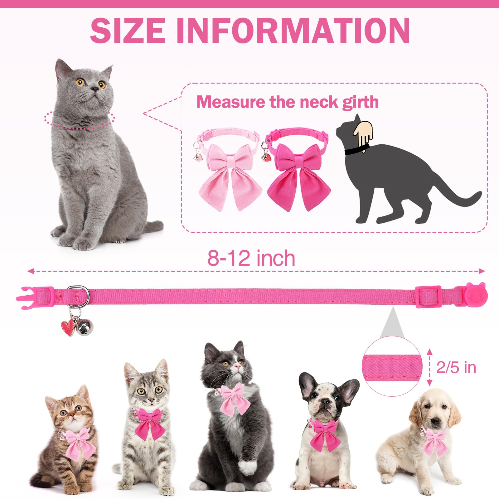 DILLYBUD breakaway buckle cat collar in pink for safety and quick release.