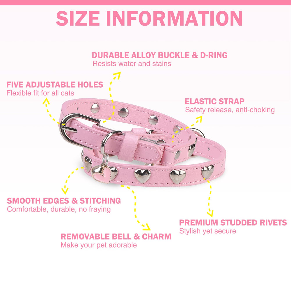 DILLYBUD cat collar pink bell detail with audible cue for safer indoor adventures