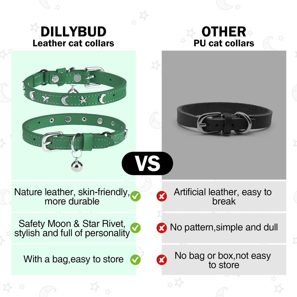 DILLYBUD soft leather collar with smooth edges to reduce irritation