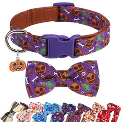 DILLYBUD Halloween dog collar soft fabric for comfortable daily wear