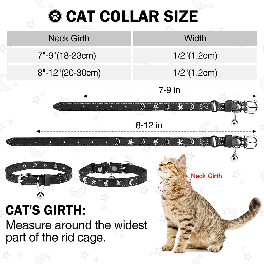 DILLYBUD adjustable leather collar fits 7-9 inches for kittens and small cats