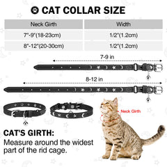 DILLYBUD adjustable leather collar fits 7-9 inches for kittens and small cats