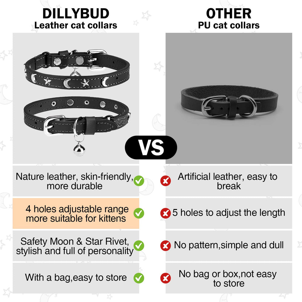 DILLYBUD collar with D-shaped ring for easy tag and leash attachment