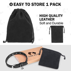 DILLYBUD leather collar features safety elastic belt to prevent tight catches