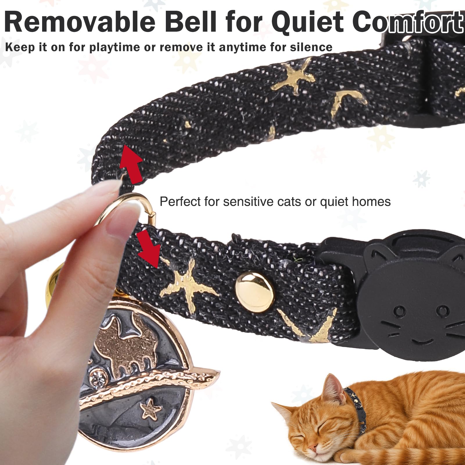 DILLYBUD safety breakaway buckle cat collar for quick release and peace of mind.