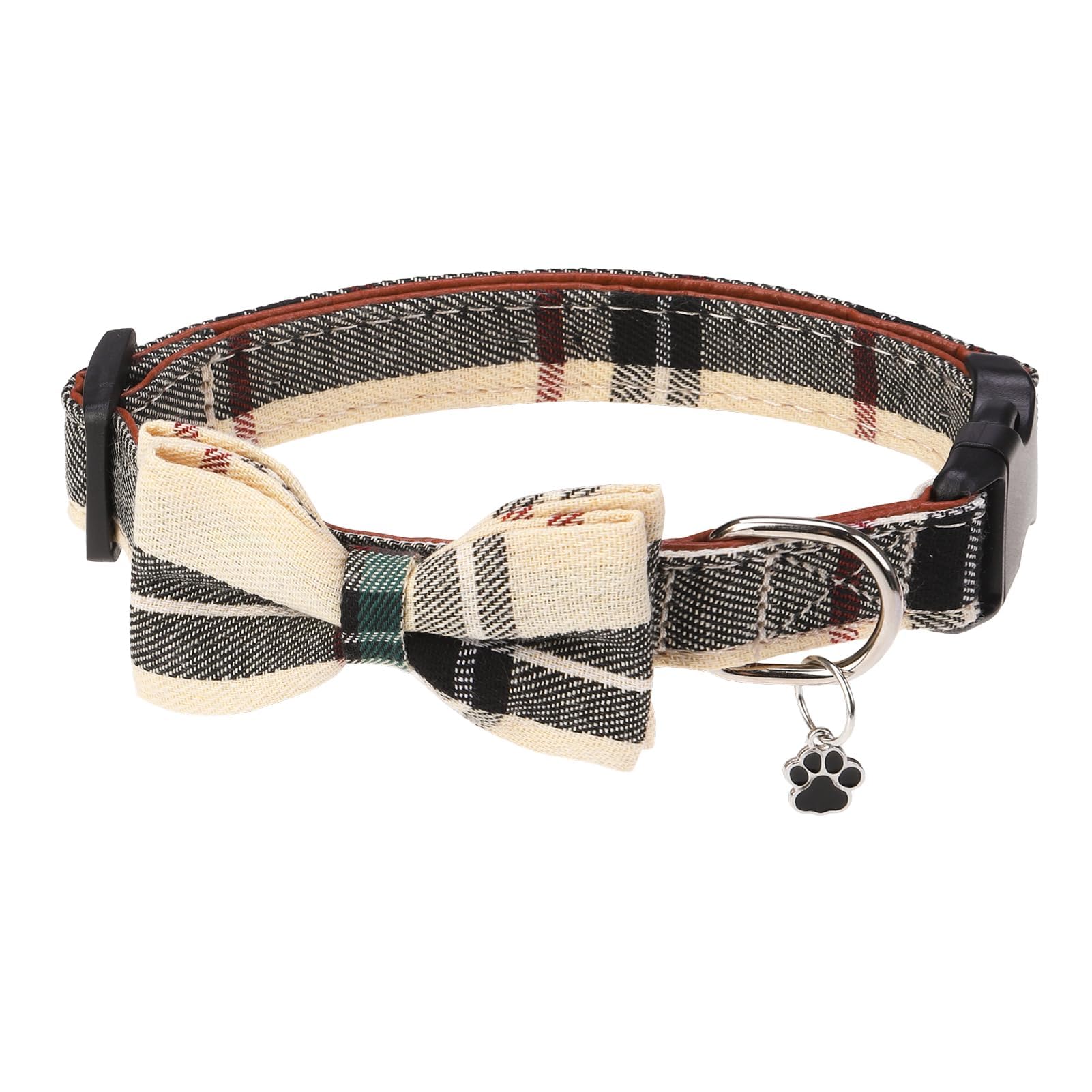 DILLYBUD plaid collar with bow for birthday or wedding photos.