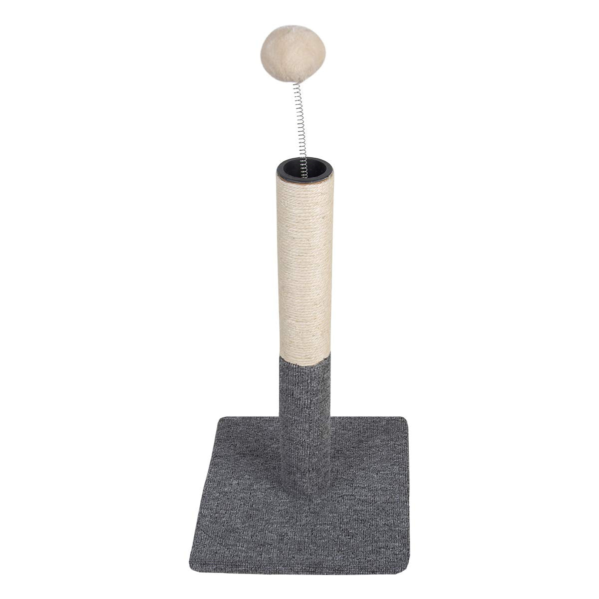 Dimaka cat-scratching-post-plush-ball adds playful attraction for curious cats.