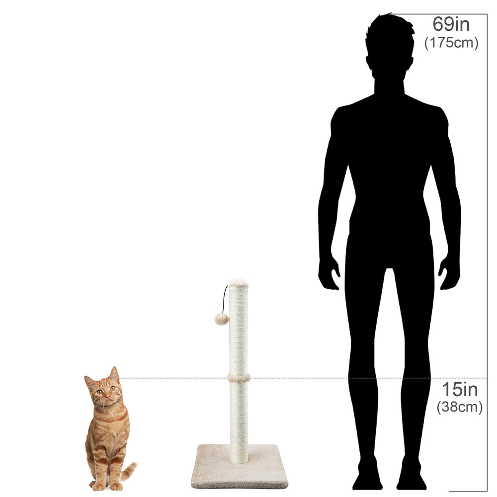 Dimaka vertical scratch post enables full stretch from kitten to adult
