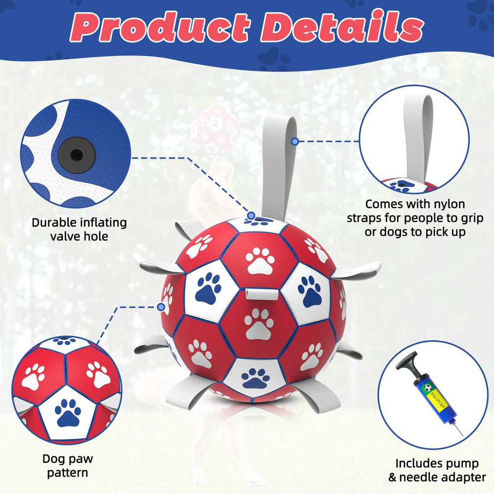 Diman 7-inch large-dog soccer ball designed for medium to large breeds.