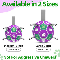 Diman puppy soccer ball close-up showing durable surface for rugged play.