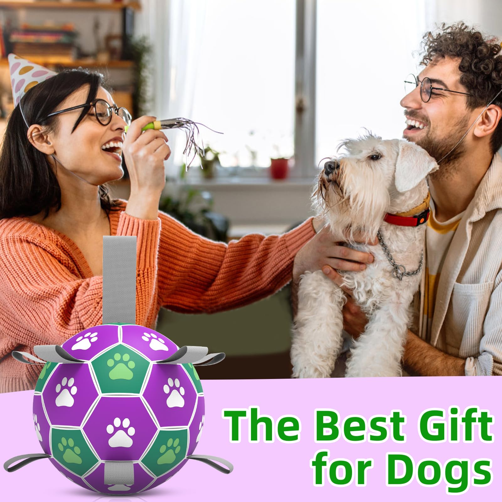 Diman ball in water play to encourage retrieval and splashy fun.