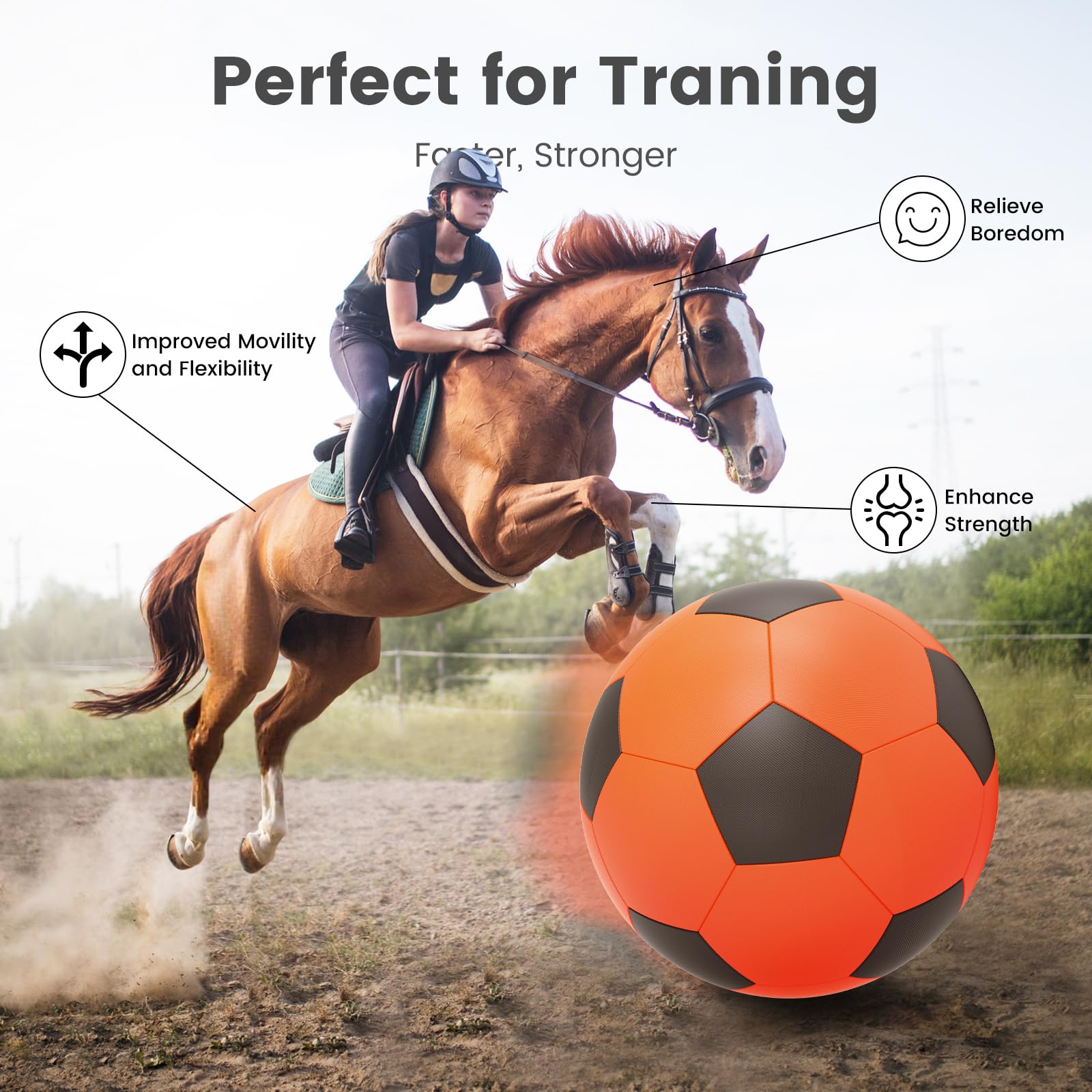 Diman Herding Ball durable polyurethane surface resists friction for rugged play.