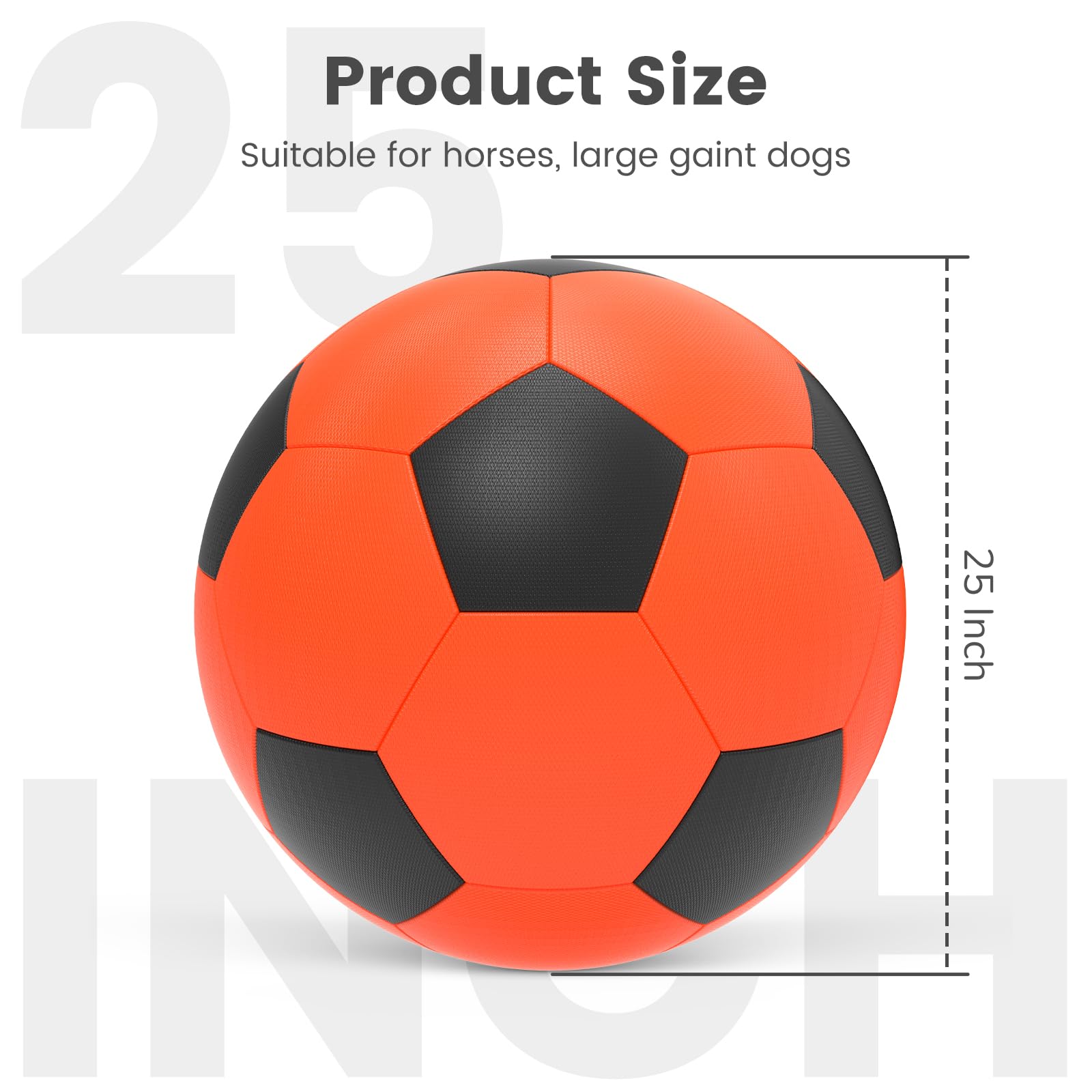 Diman Herding Ball orange-black close-up showing durable polyurethane surface.