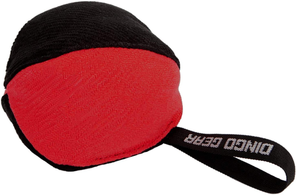 Dingo Gear dog tug ball 6-inch red ready for fetch and bite training.