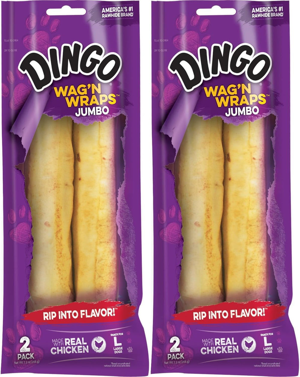 Dingo Wag'n Wraps jumbo pack front view for large dogs