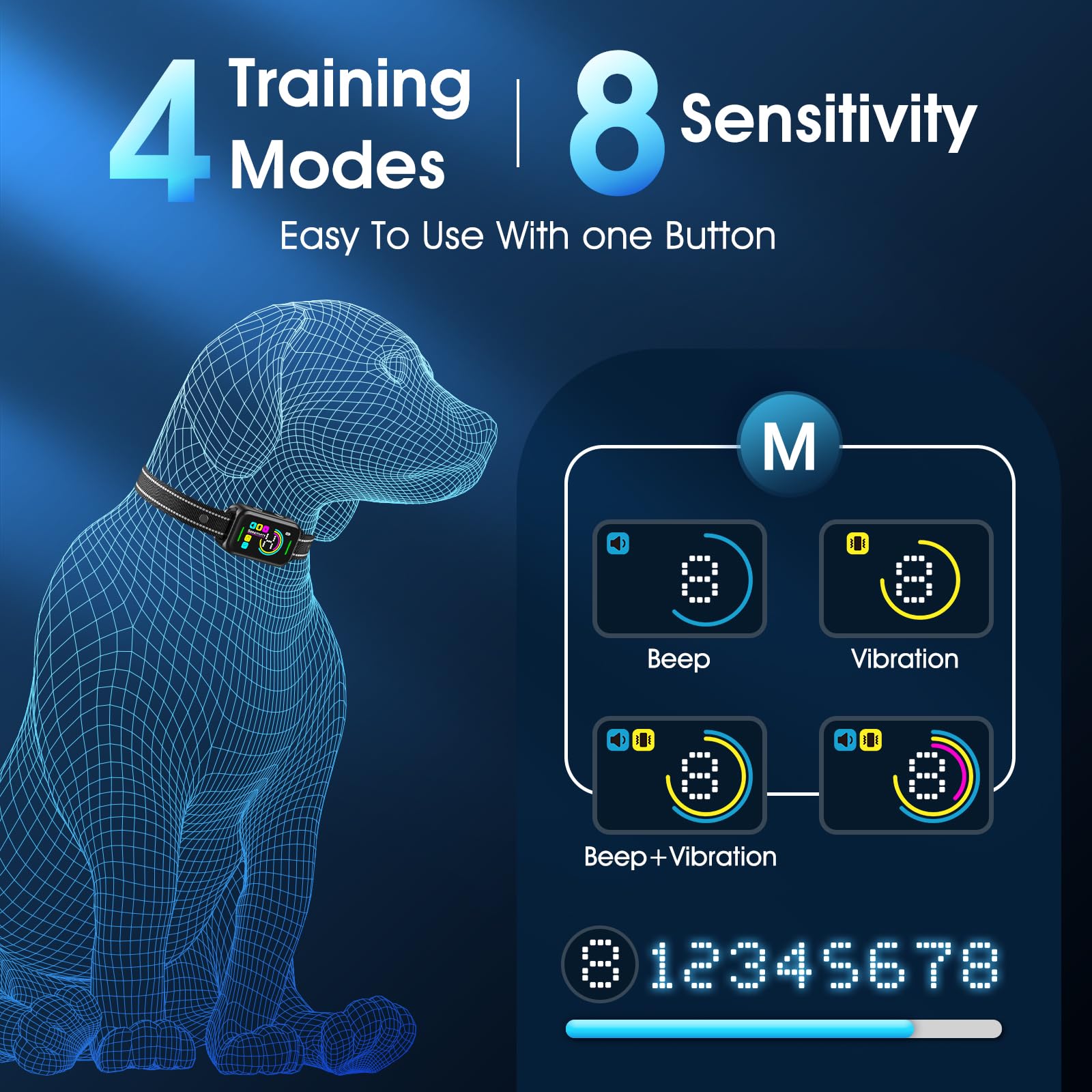 Dinjoo bark collar four humane modes for gentle, progressive correction.