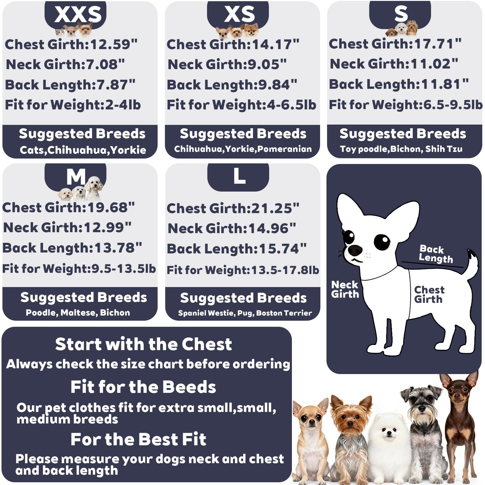 Dinkinty packaging display image highlights easy-to-store cozy dog clothes.