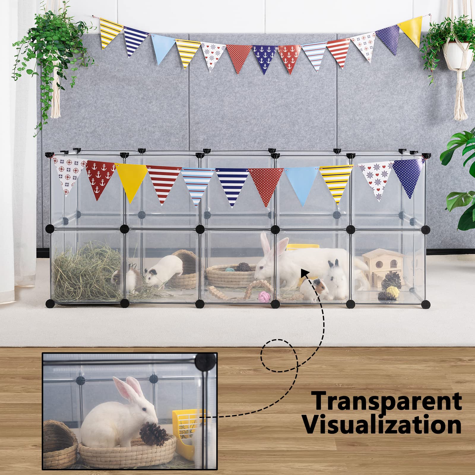 DINMO guinea pig cages large space supports multiple small pets.