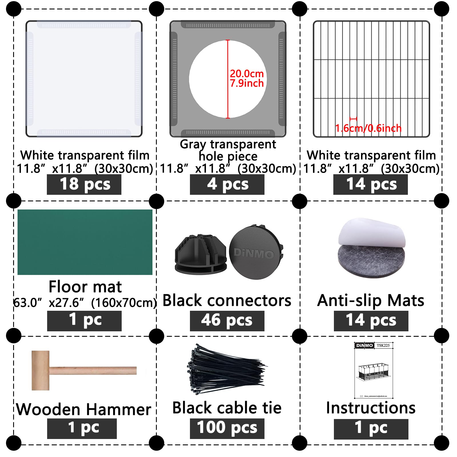 DINMO oxford cloth floor mats provide non-slip protection and easy cleaning.