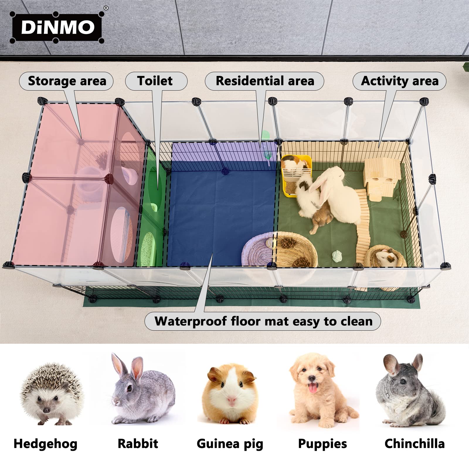 DINMO oxford cloth floor mats protect floors and provide non-slip grip.