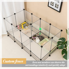DINMO rabbit playpen wide setup showcases flexible, spacious enclosure