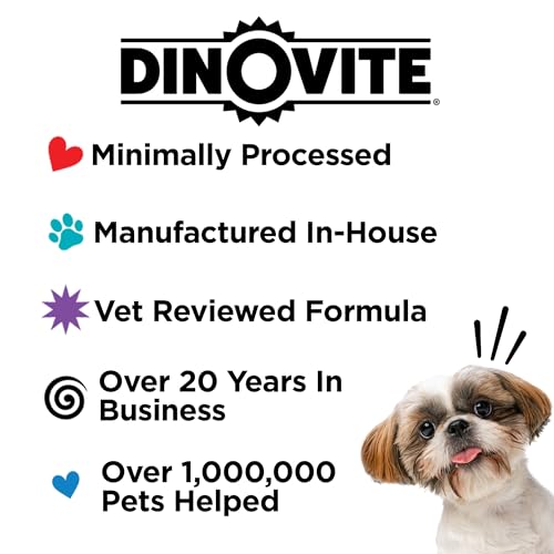 Dinovite 30 serving packaging showcases value for small dogs